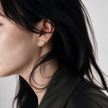 Amara Bezel Heart Studs