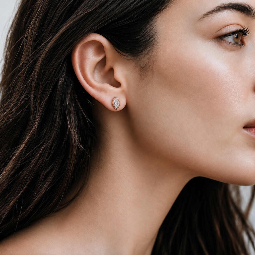 Vela Marquise Studs.