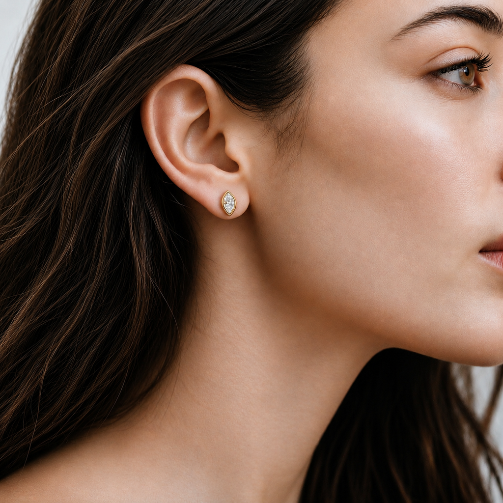 Vela Marquise Studs.