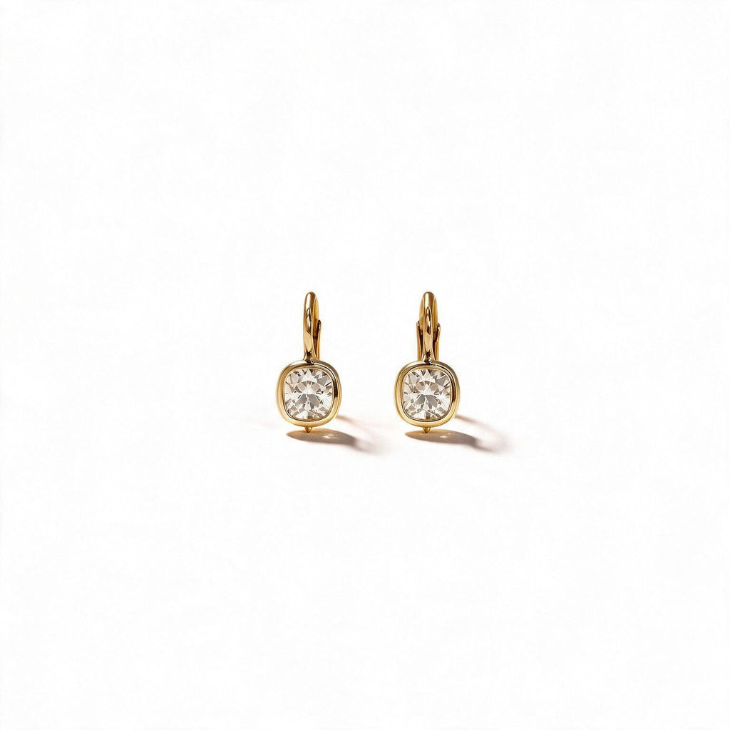Solea Bezel Drop Earrings