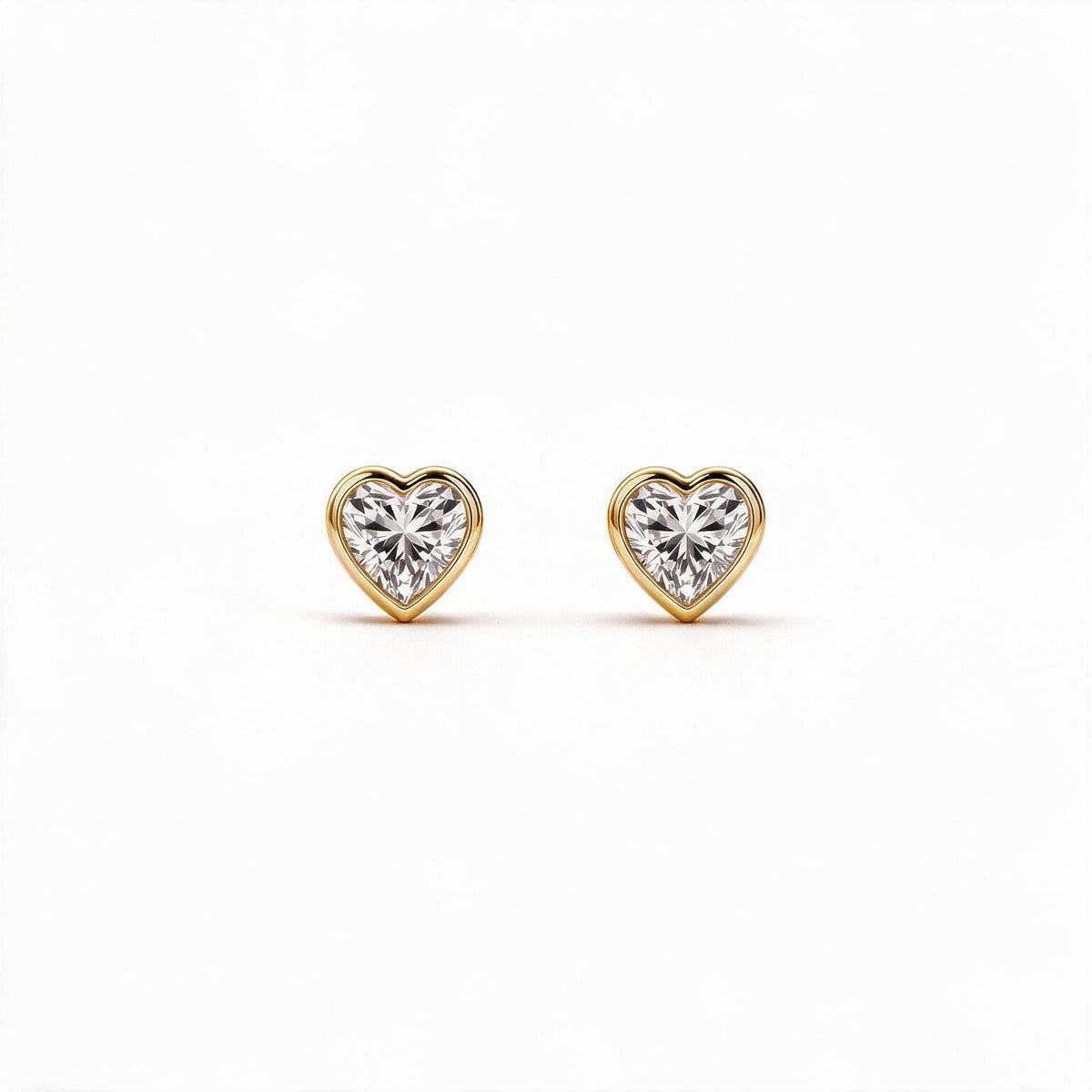 Amara Bezel Heart Studs
