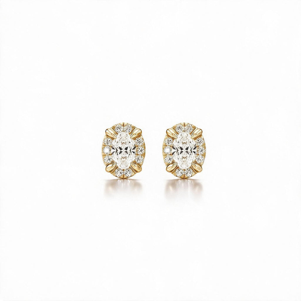 Solara Oval Halo Studs