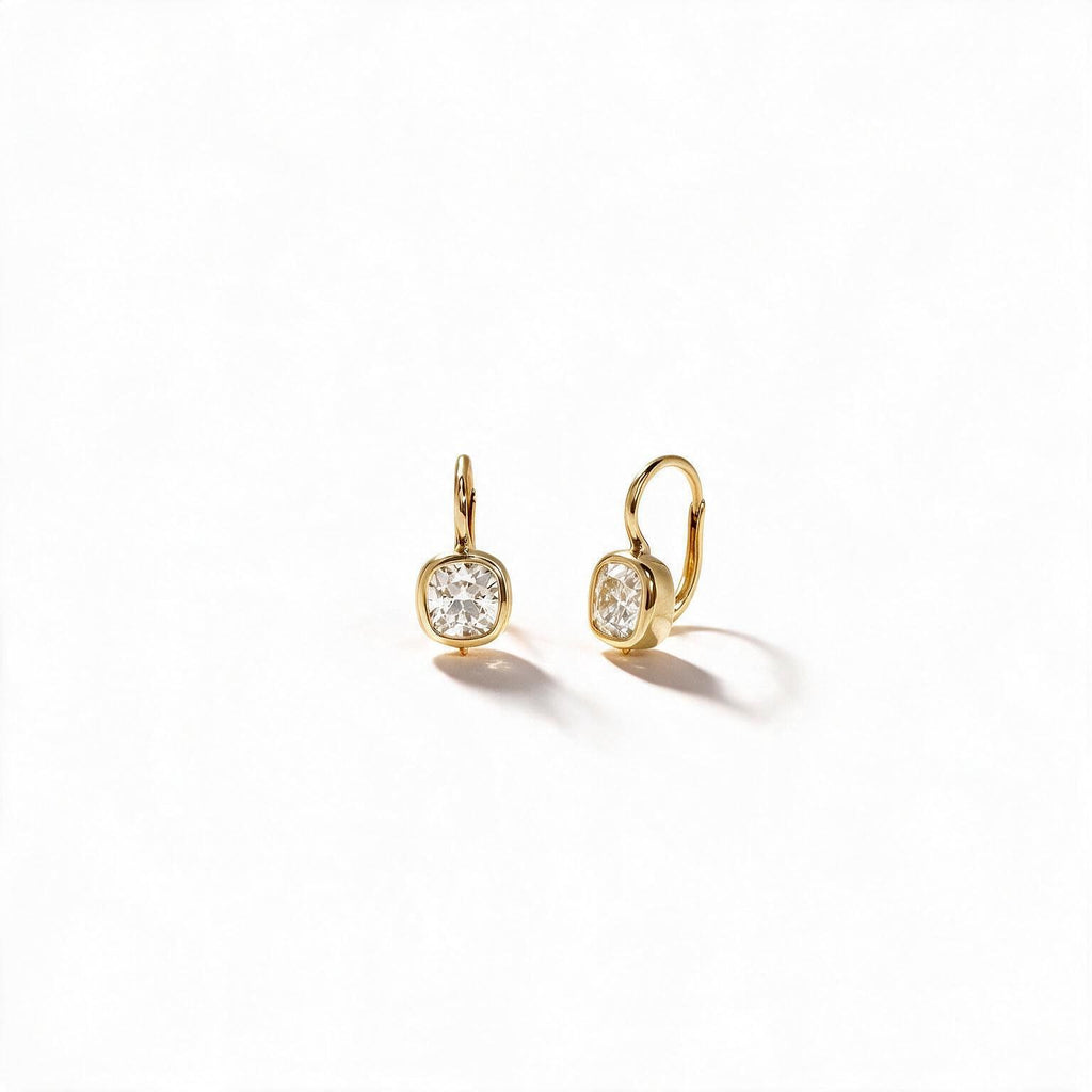 Solea Bezel Drop Earrings