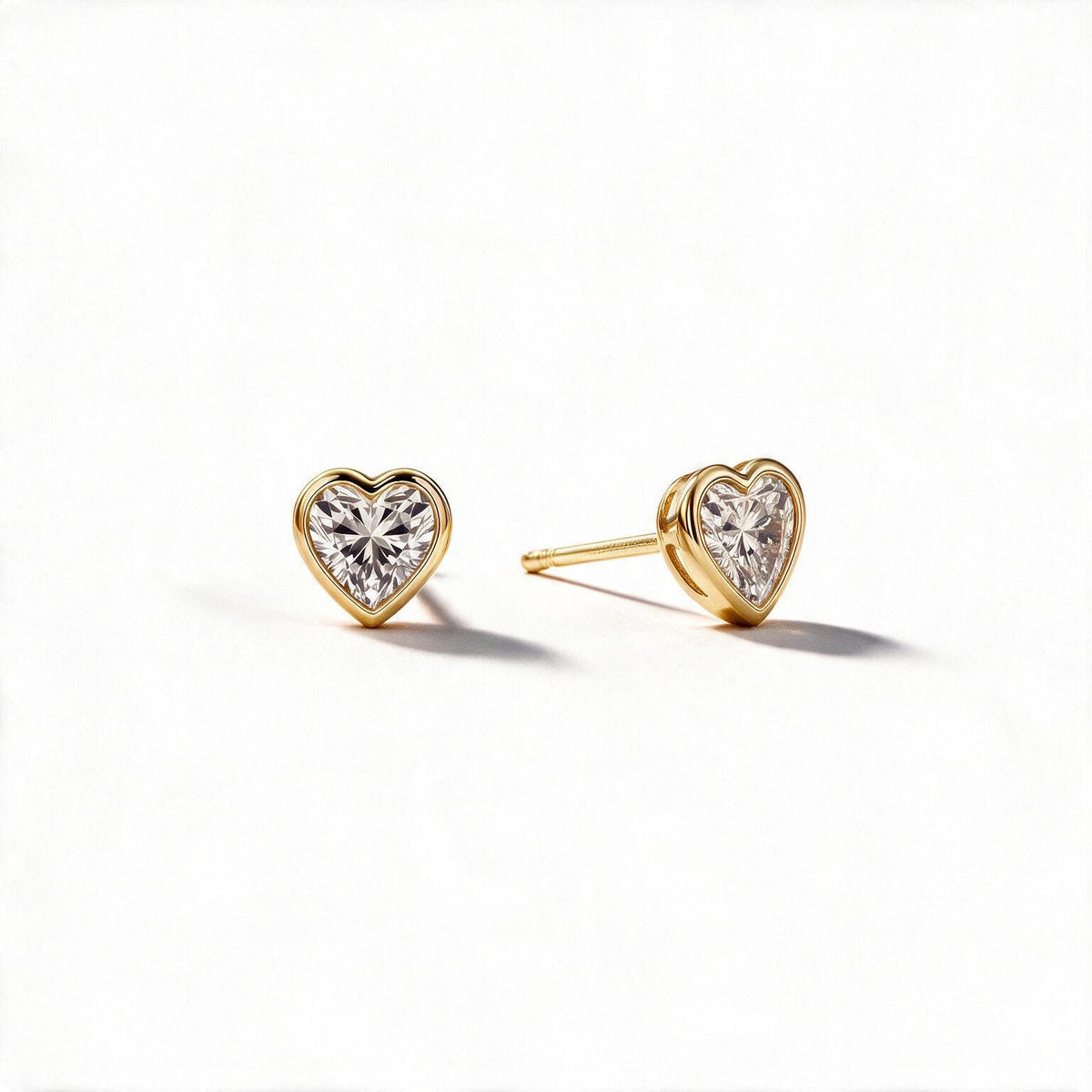 Amara Bezel Heart Studs