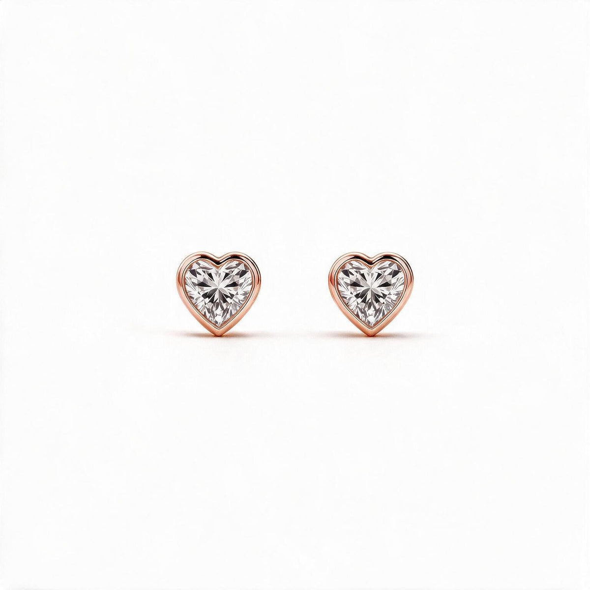 Amara Bezel Heart Studs