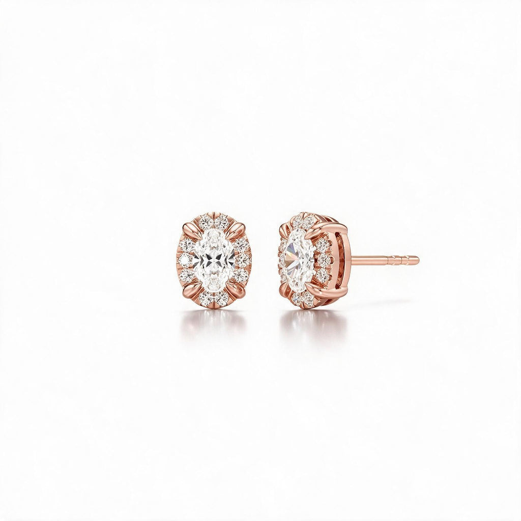 Solara Oval Halo Studs