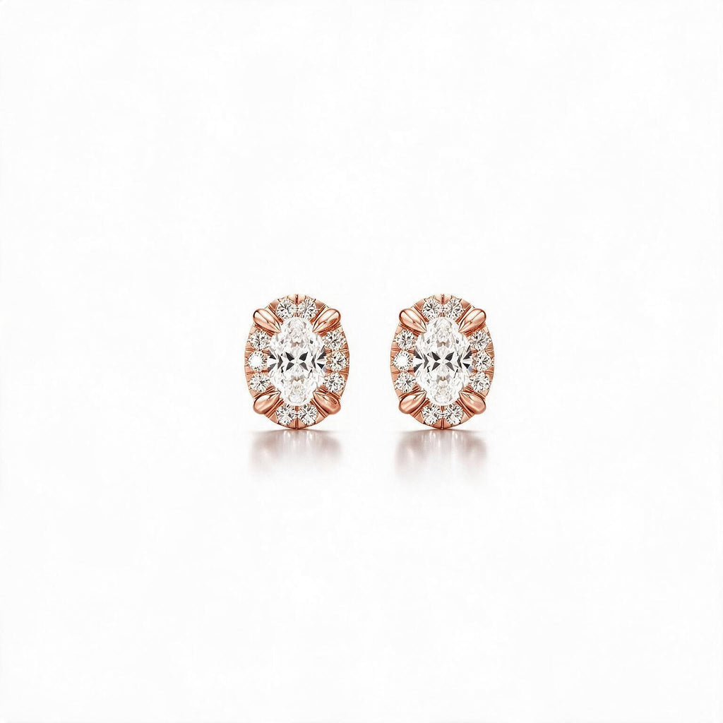 Solara Oval Halo Studs