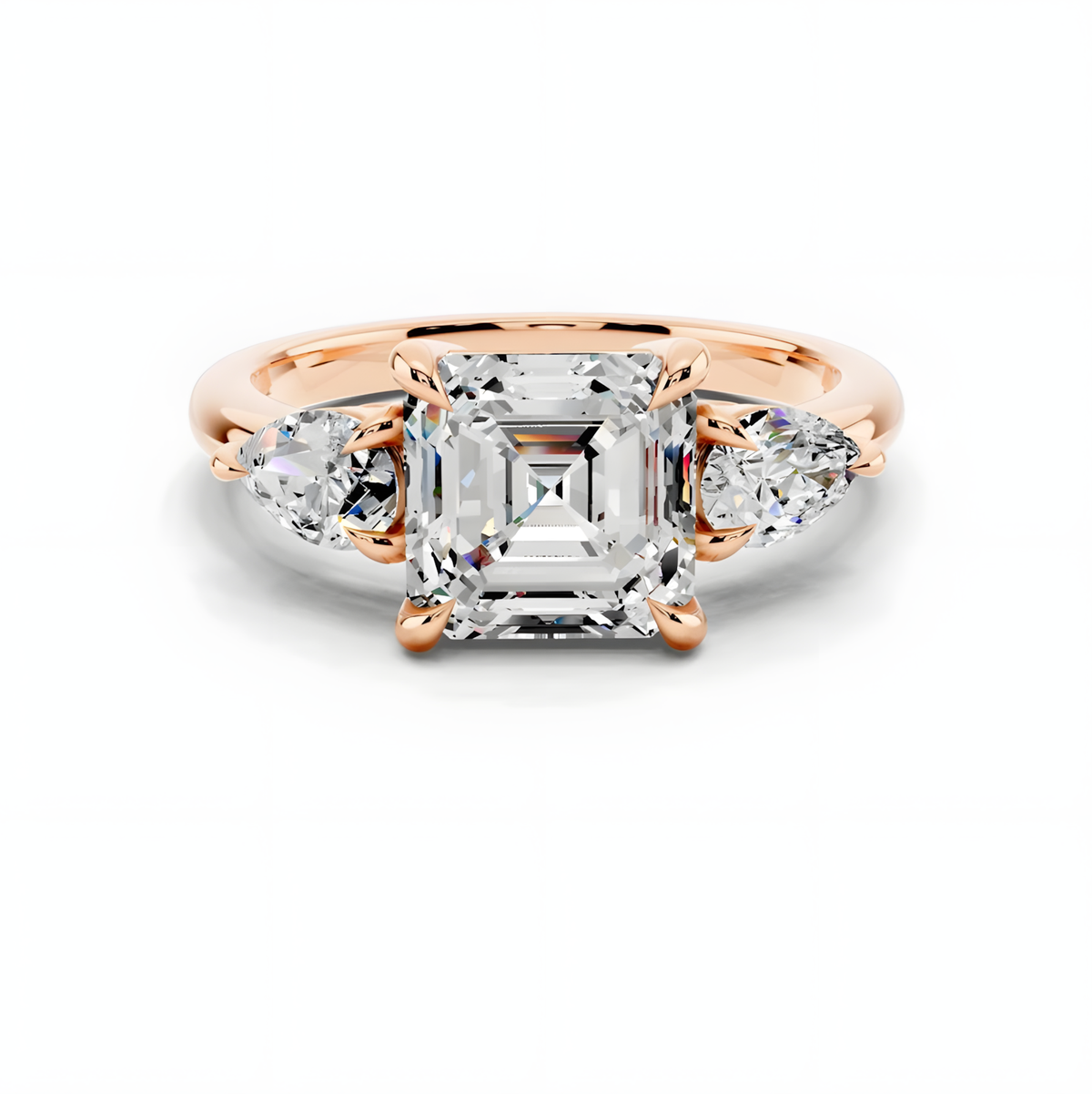 Avera Asscher Trinity Ring