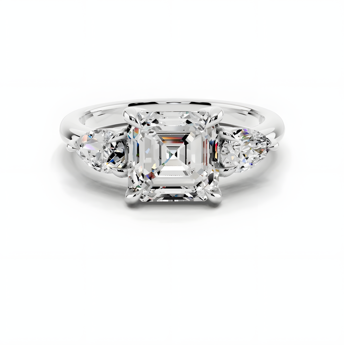 Avera Asscher Trinity Ring