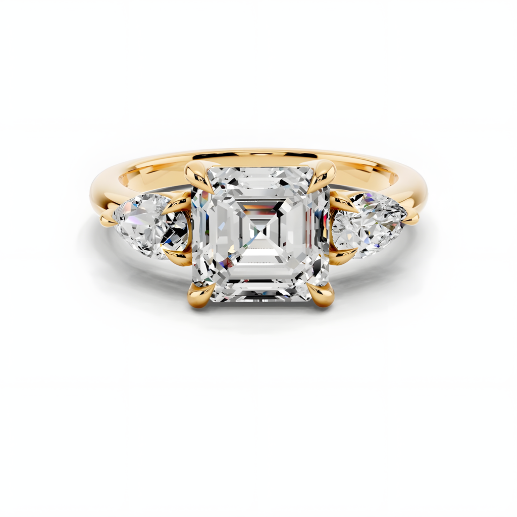 Avera Asscher Trinity Ring