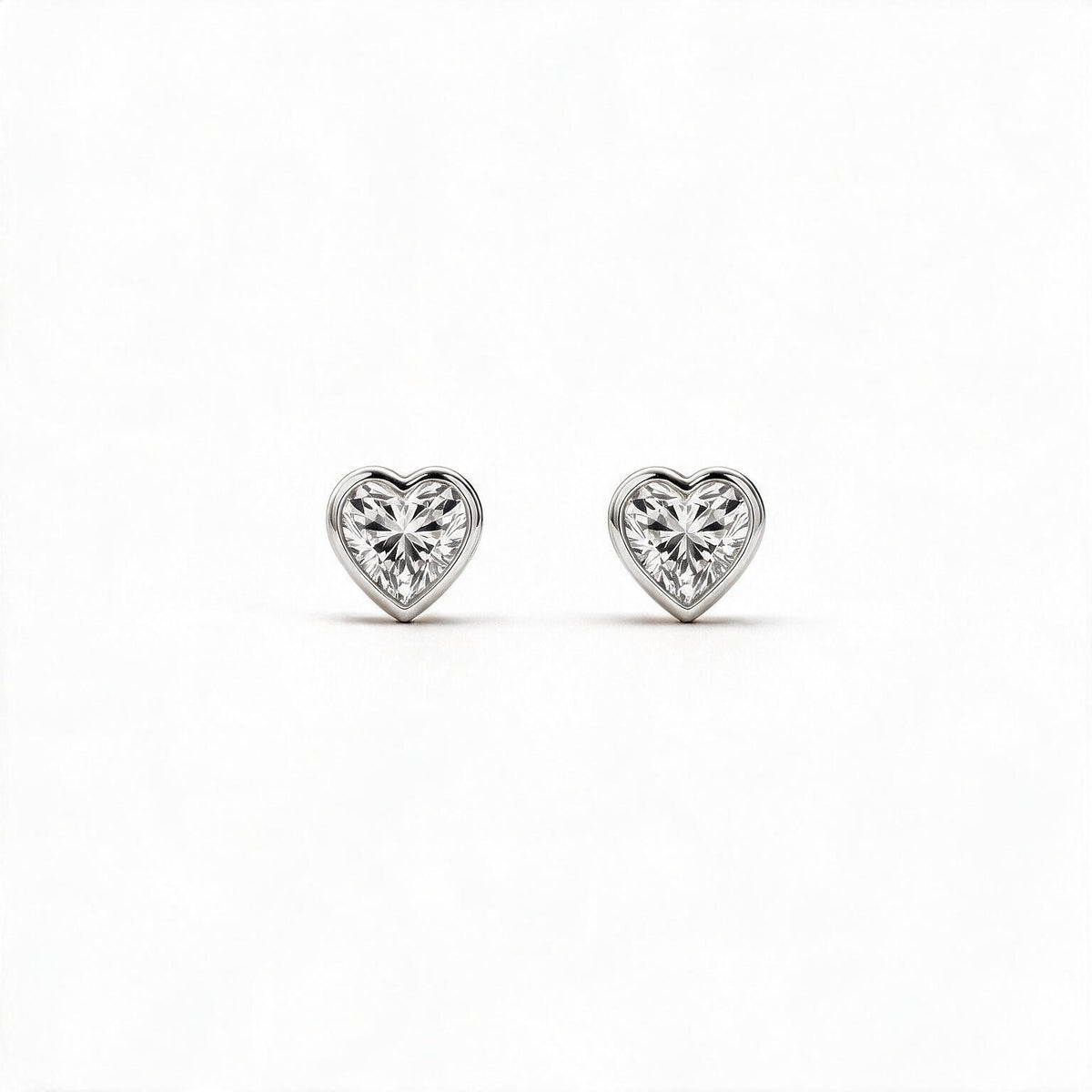 Amara Bezel Heart Studs