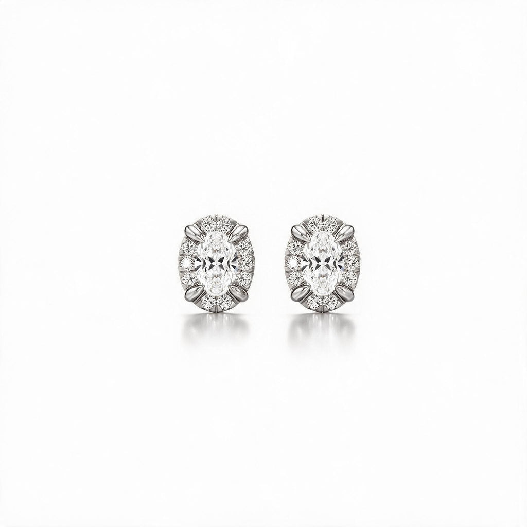 Solara Oval Halo Studs