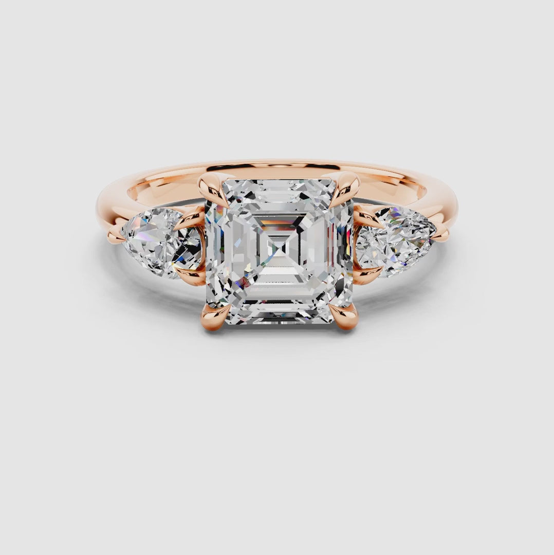 Avera Asscher Trinity Ring