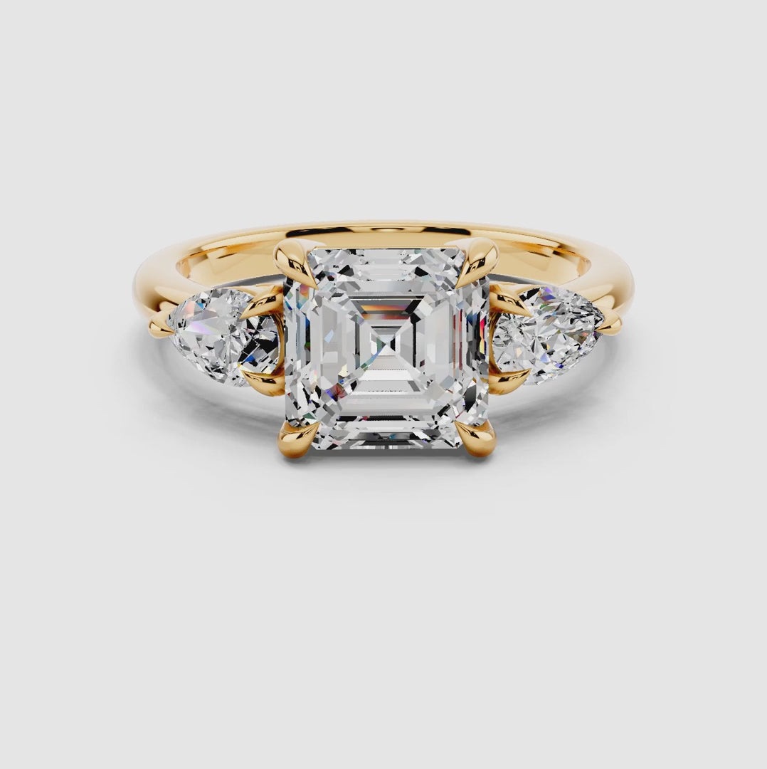 Avera Asscher Trinity Ring