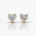 Amour Heart Solitaire Studs With Heart Cut